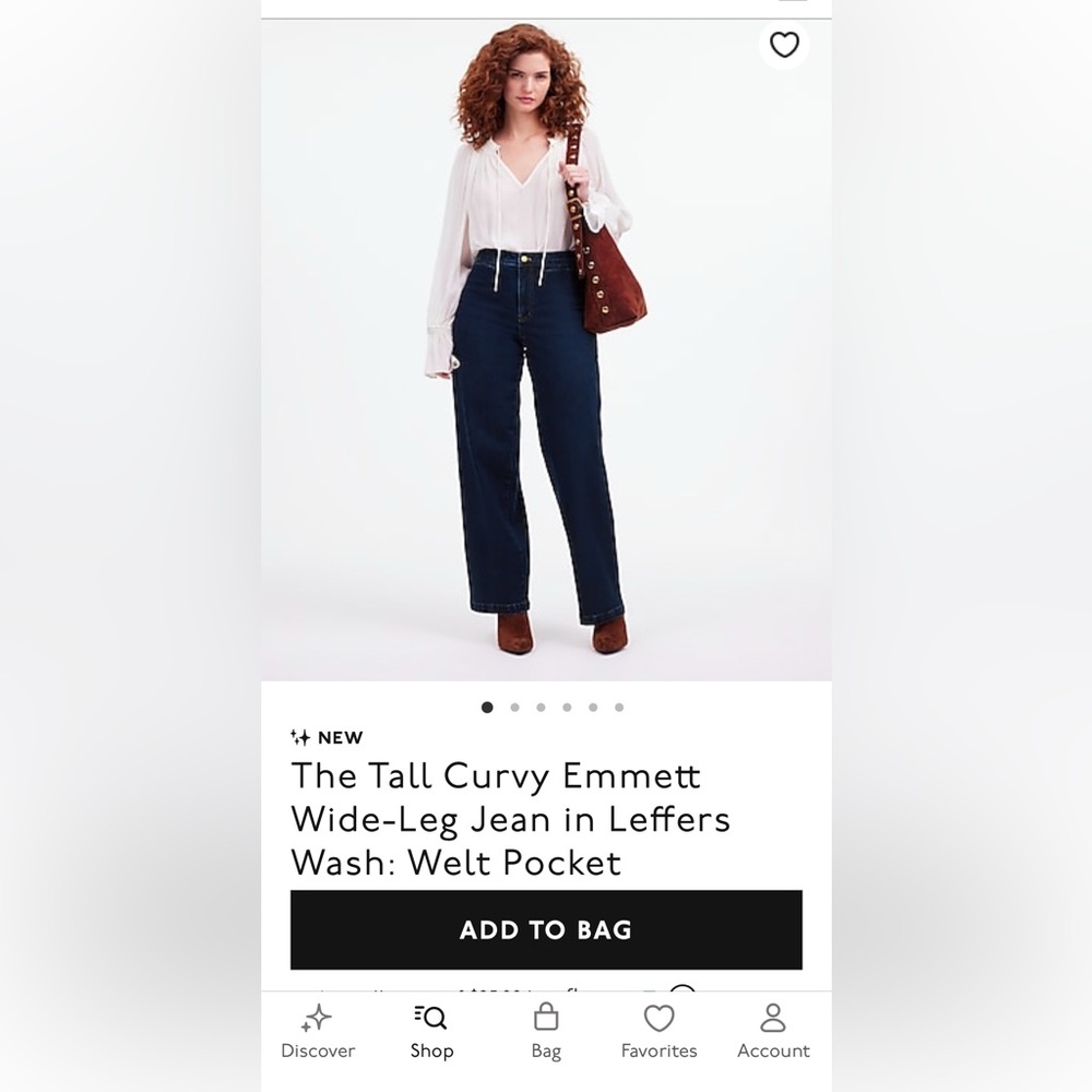 Madewell Jean - 30Tall Curvy - Emmett Wide Leg